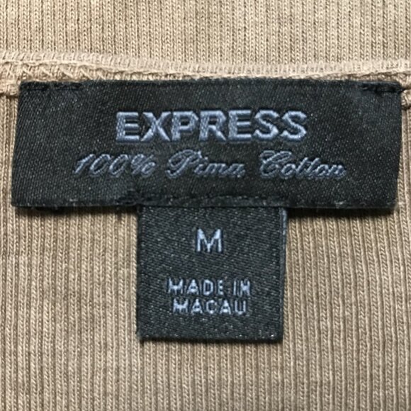 Express Rhinestone Embellished Tan Tie-Dye Ribbed Tank Top - Picture 2 of 10